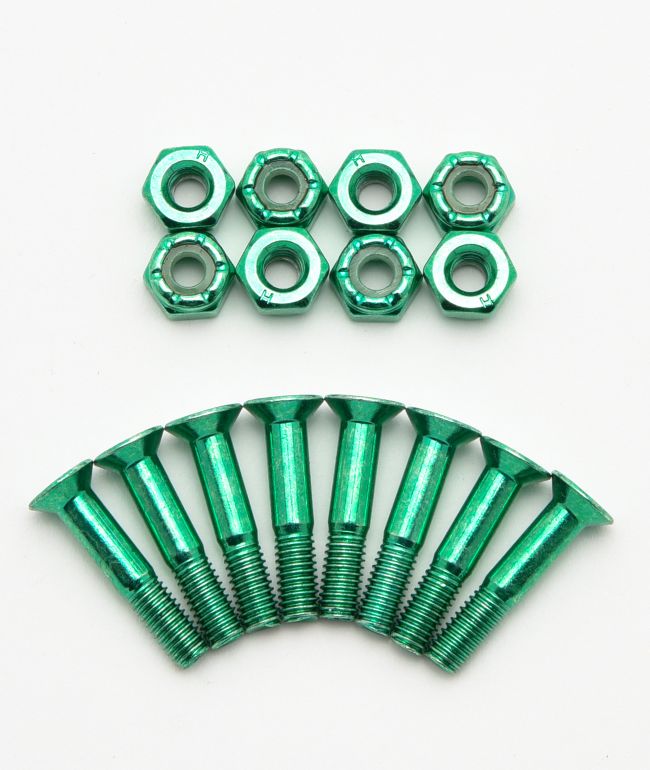 Rush Green Anodized 1" Skateboard Hardware